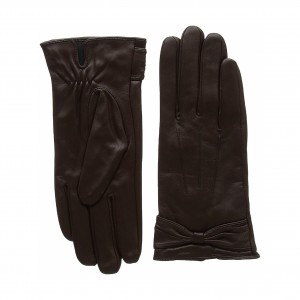Womens soft premium leather gloves with bow Womens soft premium leather gloves with bow