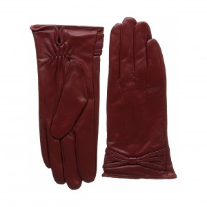 Womens soft premium leather gloves with bow Womens soft premium leather gloves with bow
