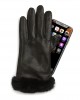 Genuine Shearling Trim Sheep Leather Tech Gloves