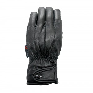 Winter genuine leather black CP gloves for men