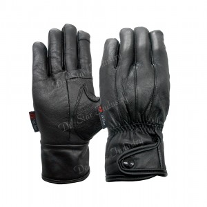 Winter genuine leather black CP gloves for men